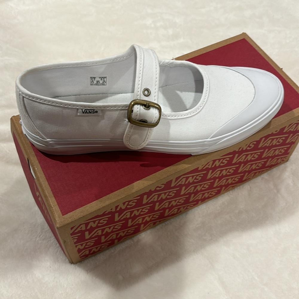 Vans Mary Janes White Shoes Size 8